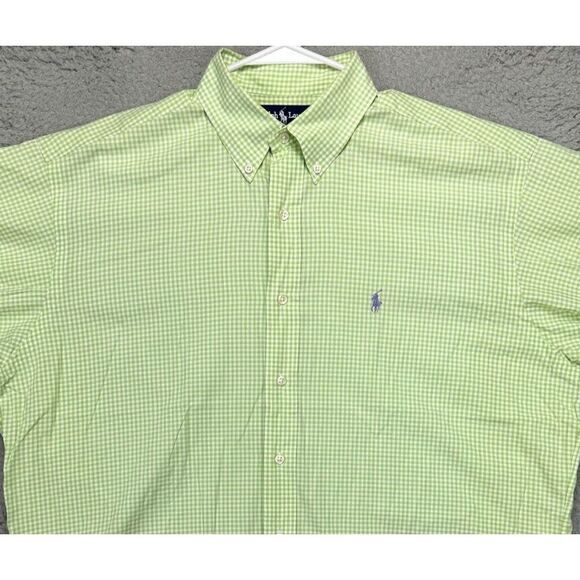Ralph Lauren Shirt Adult Large Blake Green Plaid Button Down Long Sleeve Mens